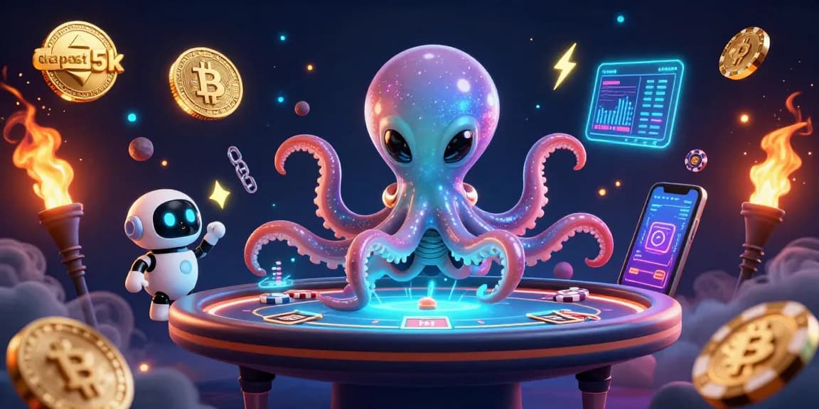 Engage in thrilling gameplay at deposit 5k slots featuring an alien octopus and futuristic poker elements.