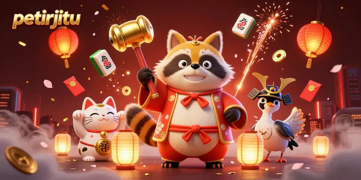 Petirjitu memberikan pengalaman menarik dengan tanuki, kucing keberuntungan, dan elemen permainan menawan lainnya.