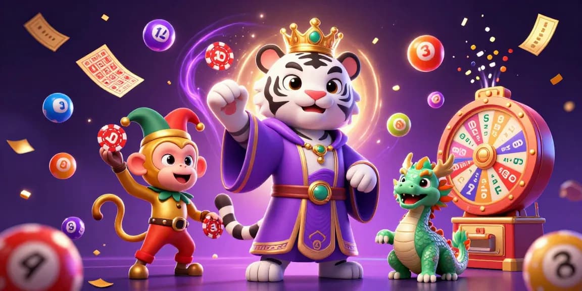 Experience thrilling moments with BTY0991 and a playful monkey amidst vibrant lottery elements.