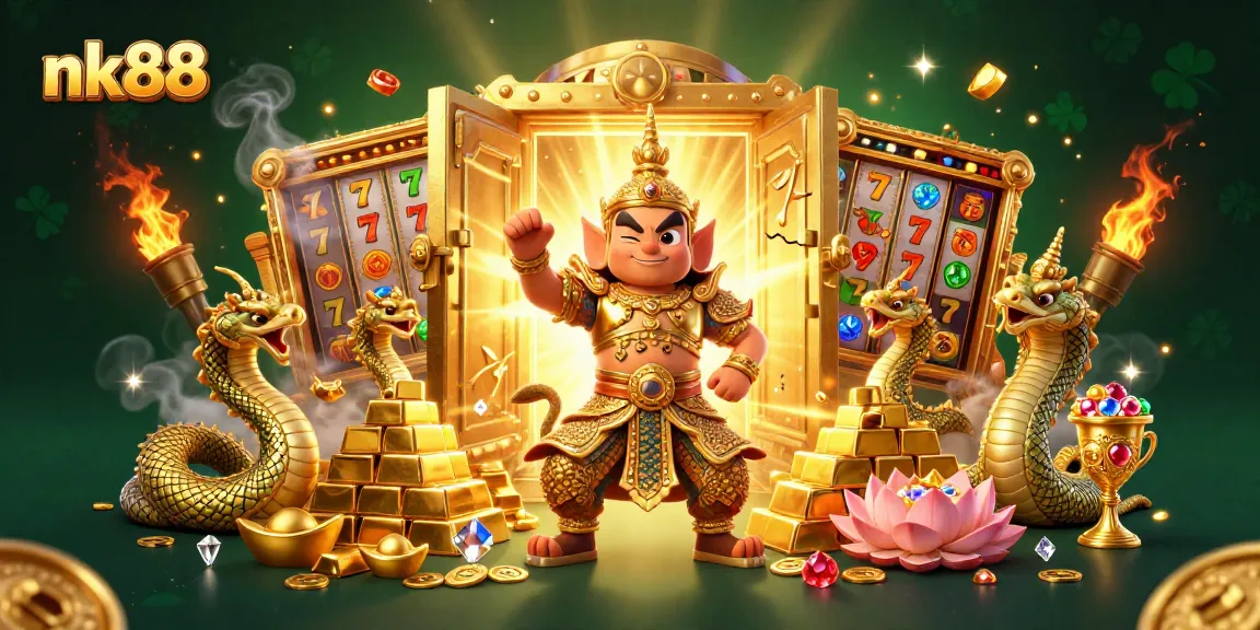Experience the thrill of slots and jackpots at nk88 with our vibrant casino illustration.