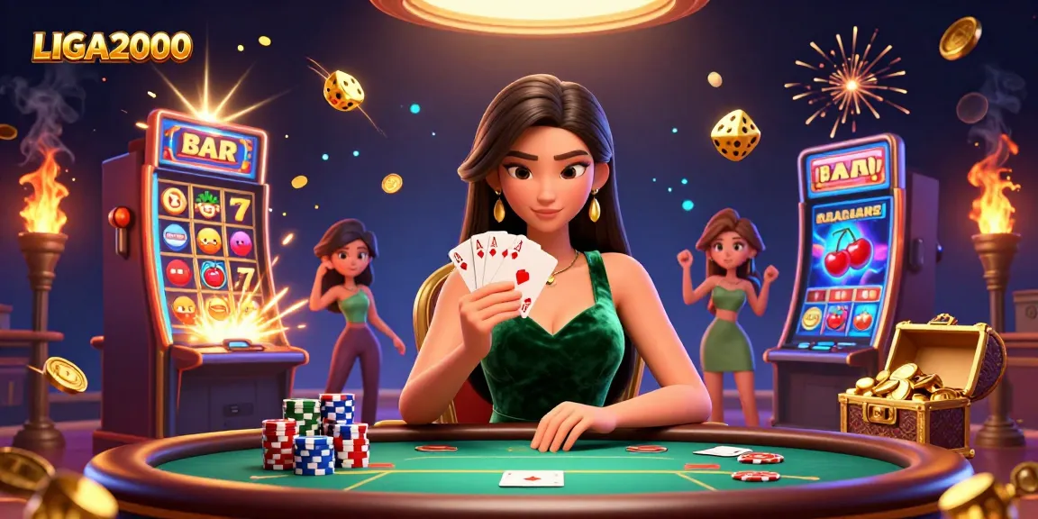 LIGA2000 menghadirkan kegembiraan di meja poker mewah dengan mesin slot 3D yang menakjubkan dan simbol kasino yang cerah.