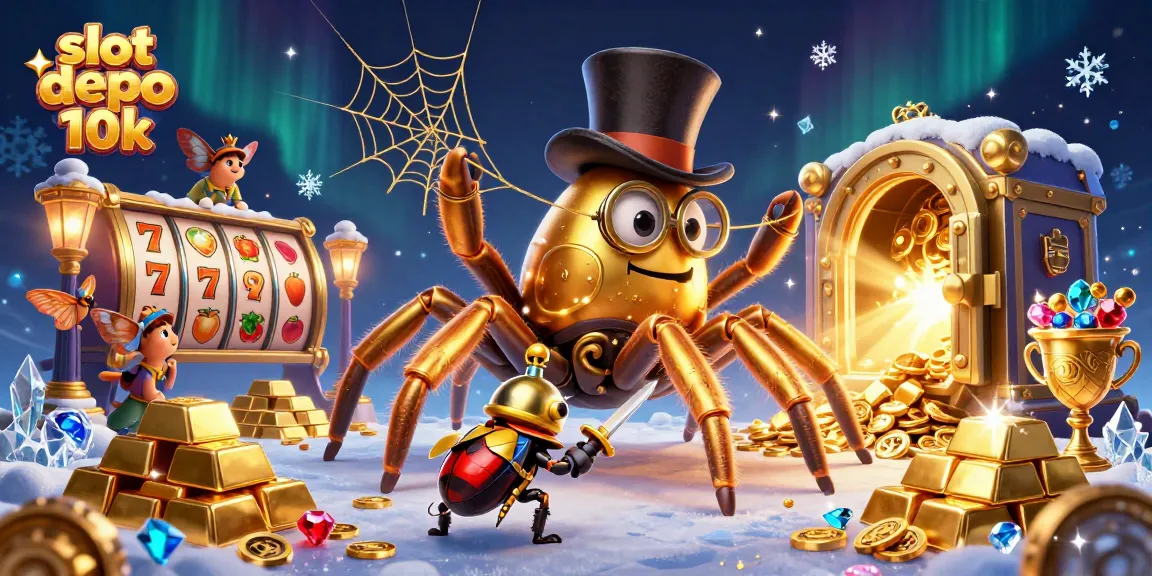 Engage with slot depo 10k gameplay amid a colorful, bustling 3D casino adventure.