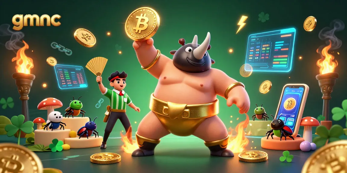 Experience dynamic betting thrills with gmnc showcasing a sumo beetle champion and crypto elements.
