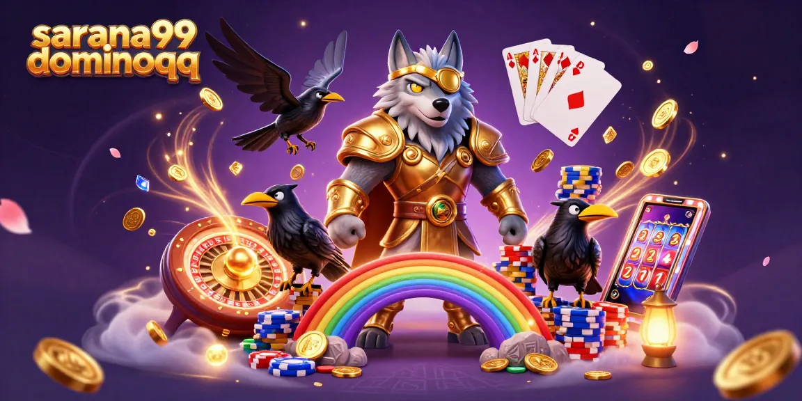 Sarana99 dominoqq showcases thrilling gaming adventures with Odin and his ravens amidst exciting casino elements.