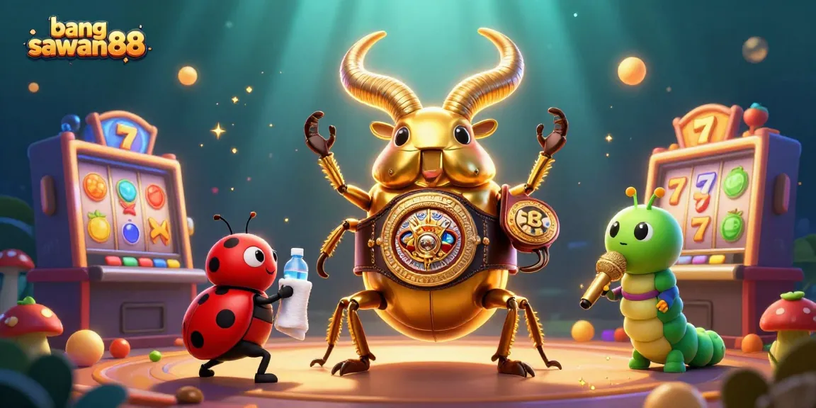 Experience the thrills of bangsawan88 with this vibrant slot game showdown in a whimsical 3D illustration.