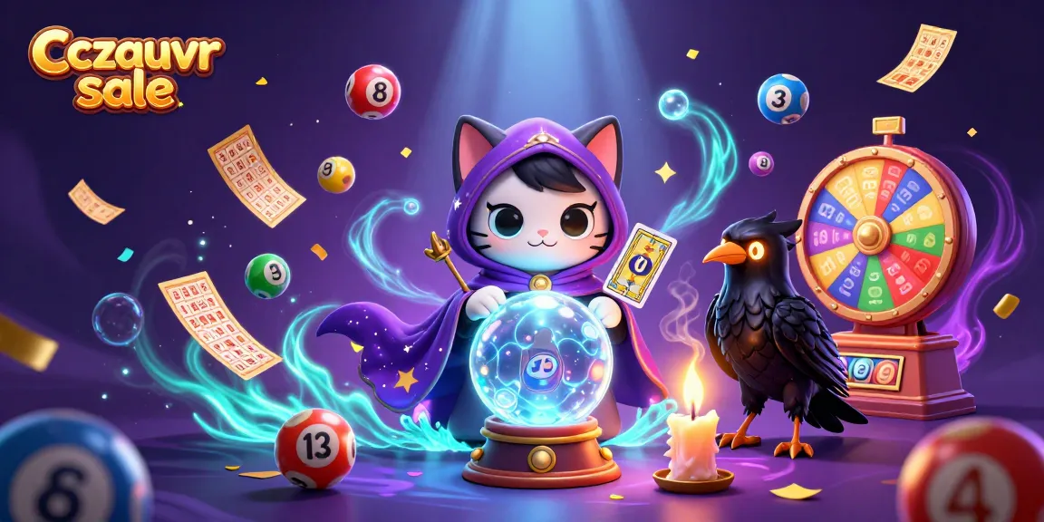 Engage in the Cczauvr sale with vibrant lottery elements and mystic characters in a dynamic scene.