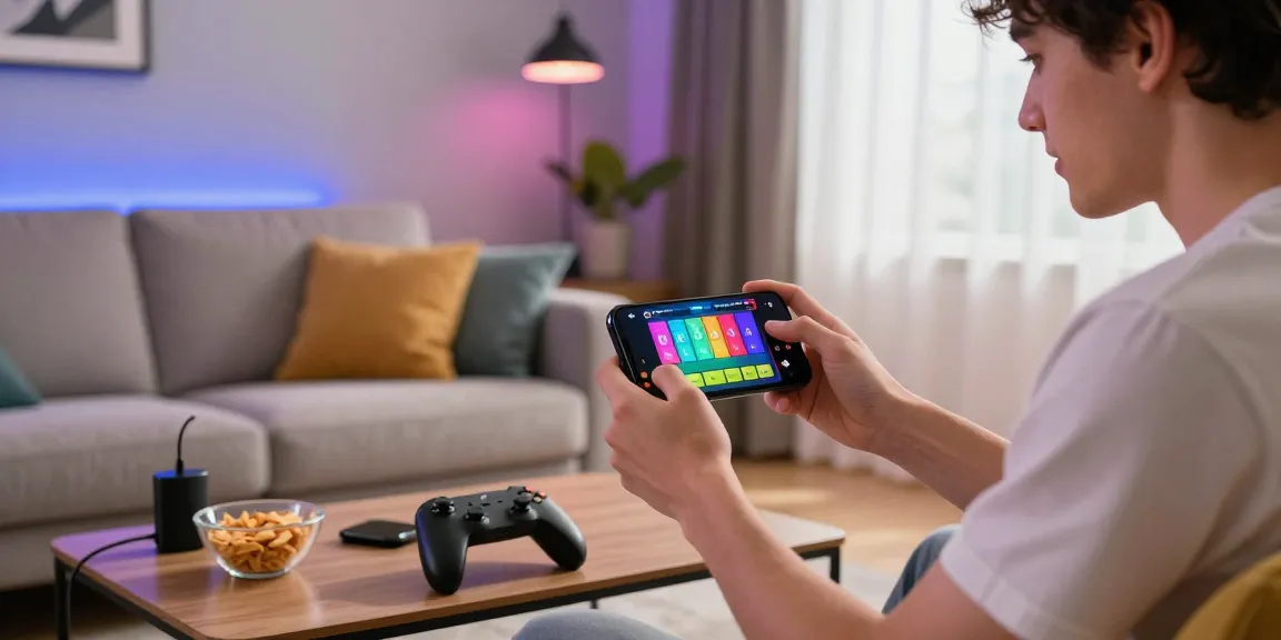 Tiranga Game player engaging with mobile color prediction games in a vibrant living room