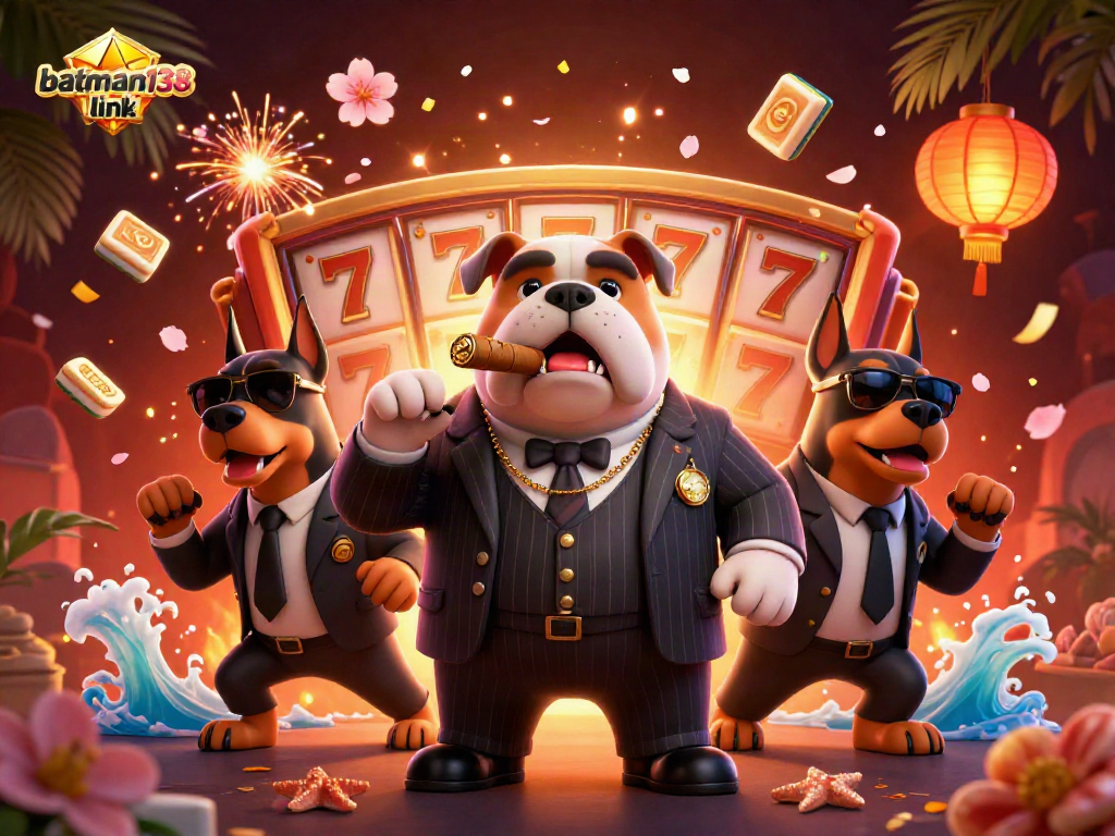 Win big with exciting games at batman138 link featuring a mafia boss bulldog and Doberman bodyguards.