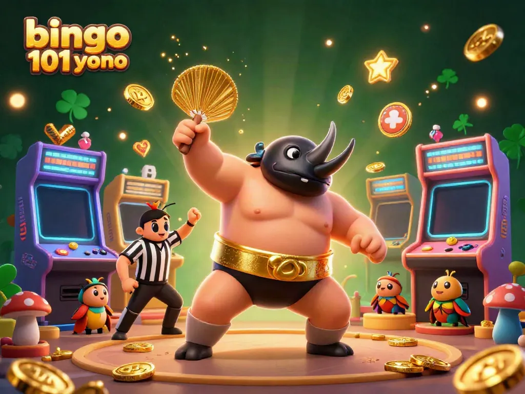 Permohonan bingo 101 yono dengan karakter menarik dan mesin permainan 3D yang berkilau.