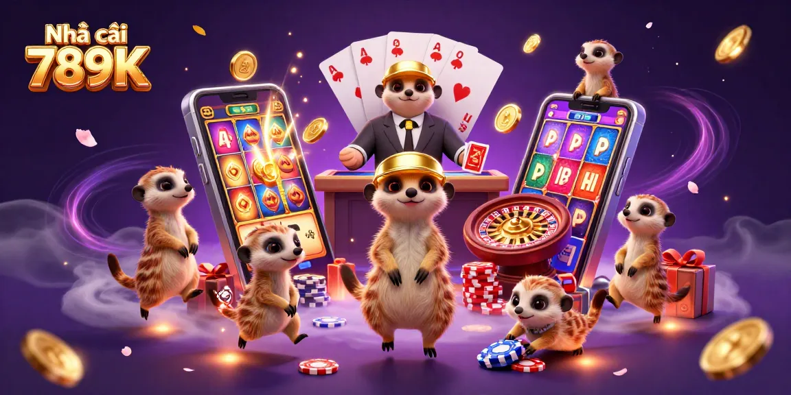 Engage with exciting casinos at Nhà cái 789K featuring lively meerkats in a vibrant gaming scene.
