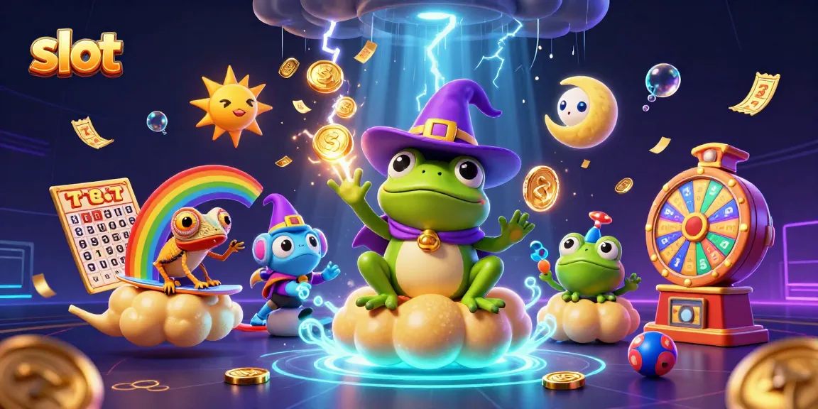 Menangkan slot dengan grafik cerah dan karakter yang menarik dalam ilustrasi kasino.