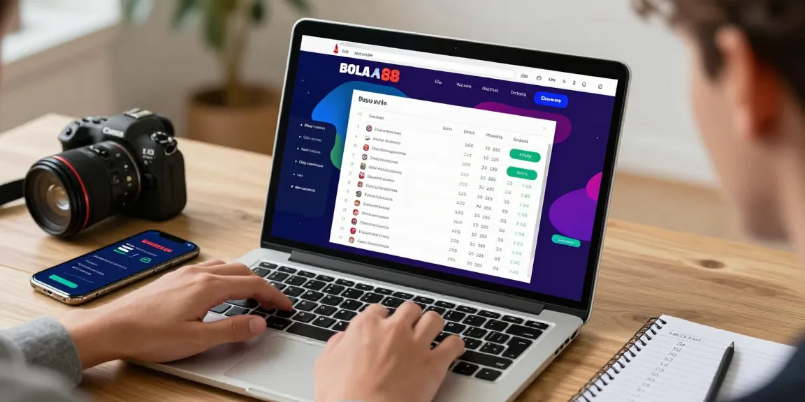 Engaging online betting experience highlighting Daftar Bola88 for mix parlay enthusiasts in a bright home office.