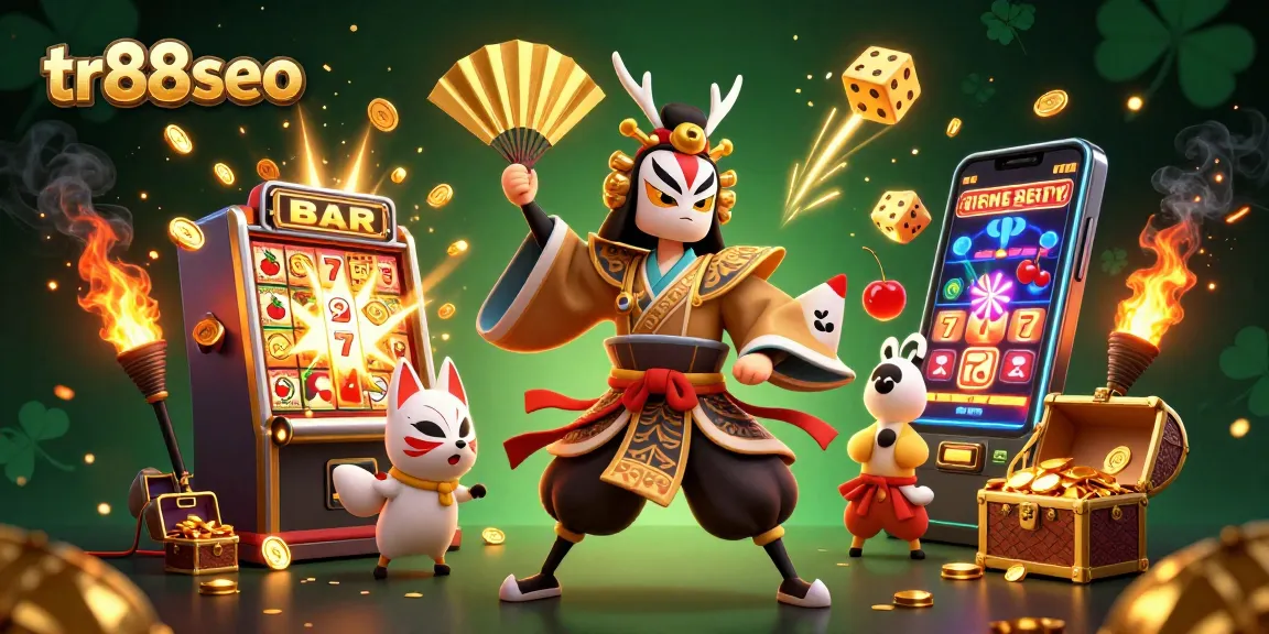 Experience the excitement of tr88seo with our vibrant casino scene featuring jackpots and playful characters.