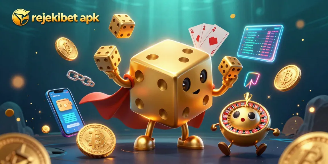 Experience thrill with rejekibet apk in this vibrant 3D casino scene filled with gold and excitement.