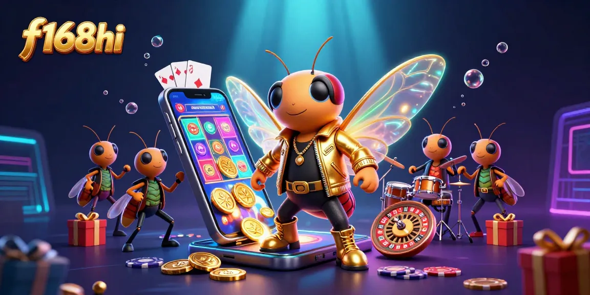 Experience exciting gaming action with f168hi in this vibrant casino-inspired 3D illustration.