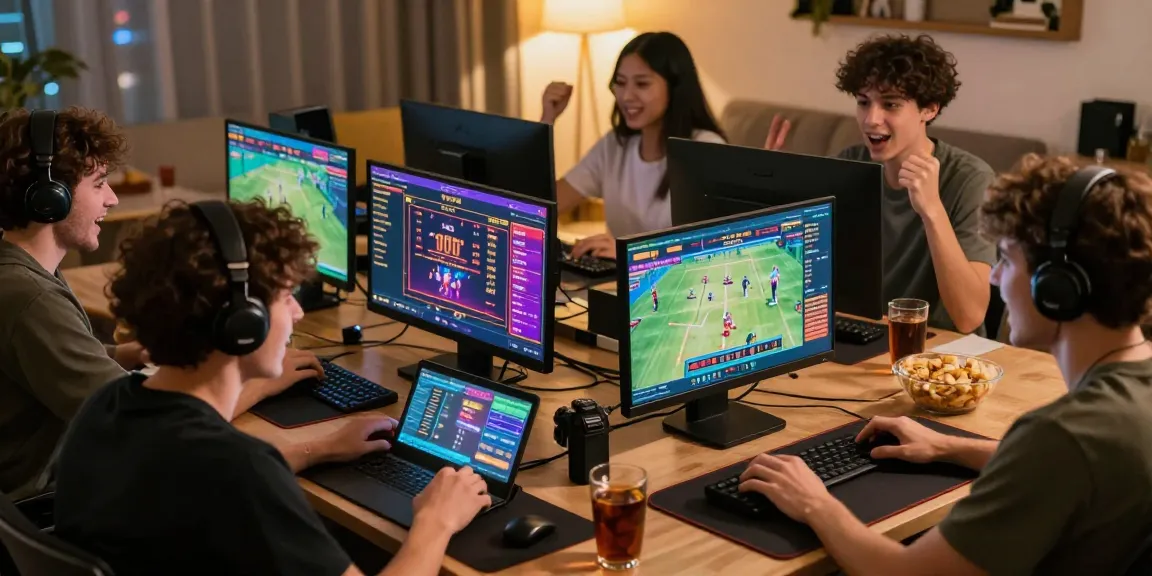 Engaged players enjoying Playinexch gaming platform in a lively setting.