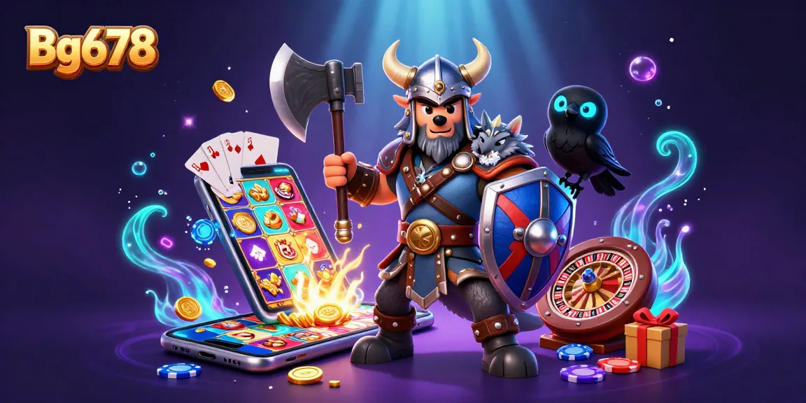 Engage with Bg678's thrilling slots and casino experience through this vivid 3D illustration.