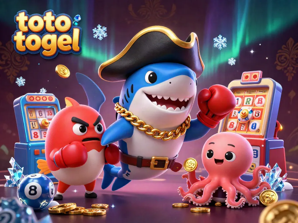 Explore exciting lottery features with this dynamic toto togel illustration featuring engaging characters.