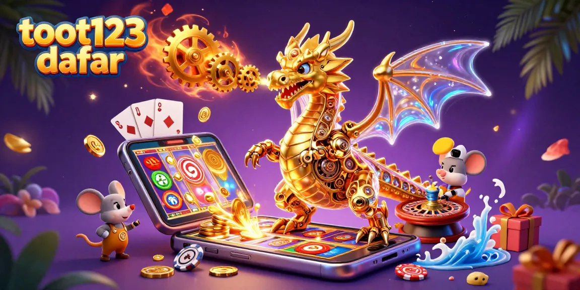 Experience exhilarating games with toot123 daftar, a 3D dragon and vibrant slot elements illustrate perfect gaming.