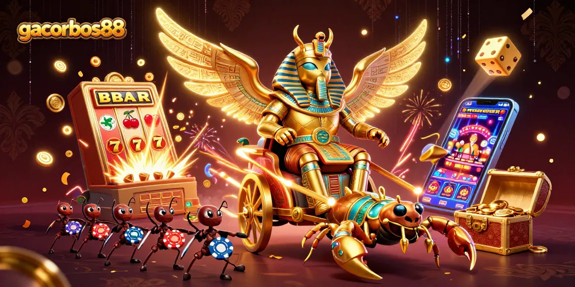 Experience the thrill of gacorbos88 with an explosive jackpot scene featuring vibrant slot elements and dynamic characters.