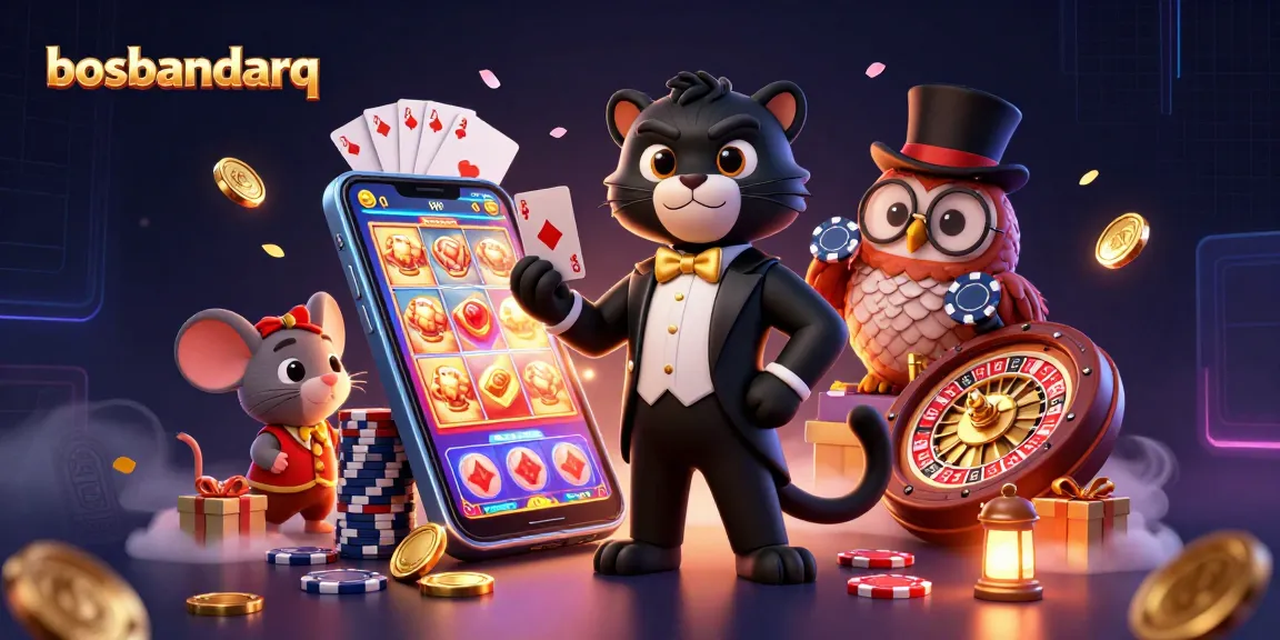 Engage with thrilling gaming action at bosbandarq with stylish characters and vibrant casino elements.