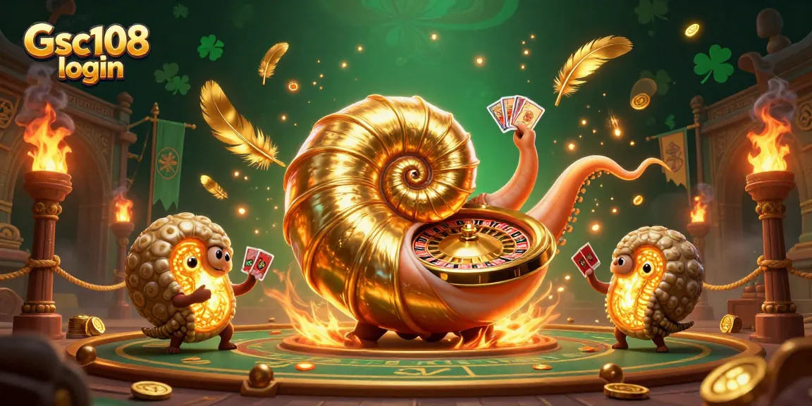 Engage with Gsc108 login for exciting casino games featuring a giant nautilus roulette wheel.