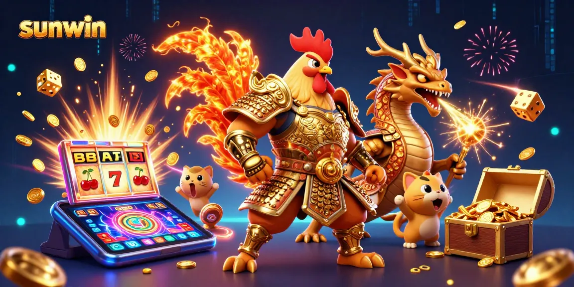Spin and win with sunwin's dynamic online casino battles featuring vibrant characters.