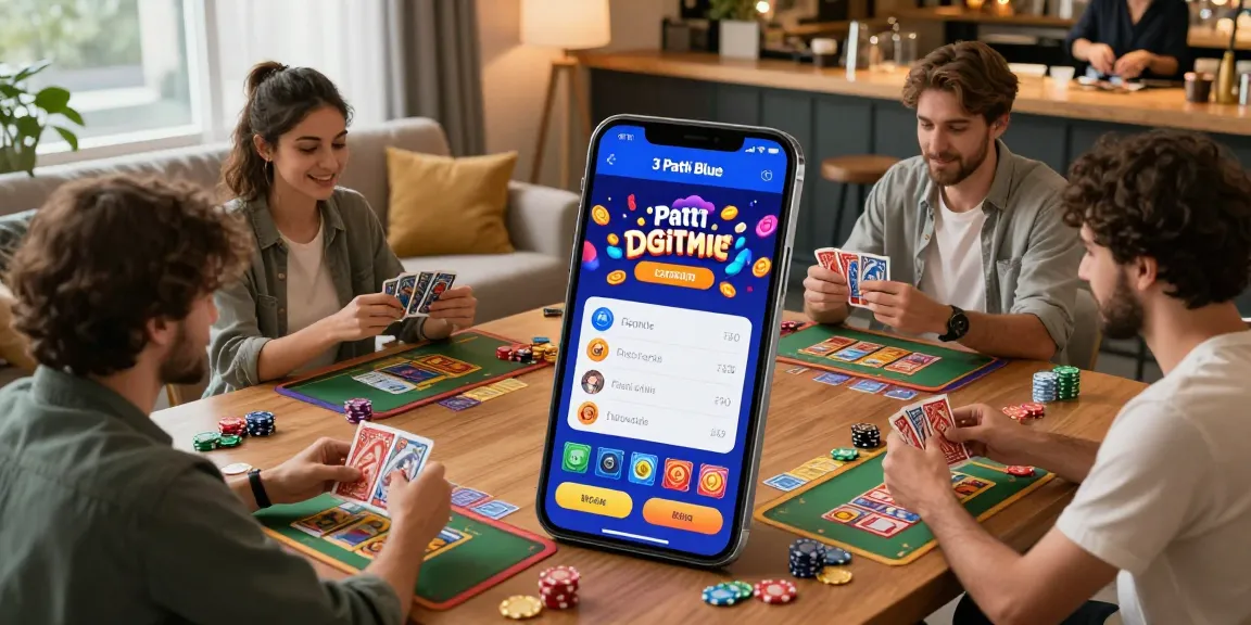 Engaging scene showcasing players enjoying the 3 Patti Blue app link with colorful graphics and real-time gameplay.