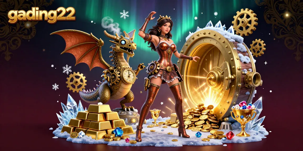 Engage in thrilling gambling action with gading22 in a vibrant 3D casino scene featuring treasure and excitement.