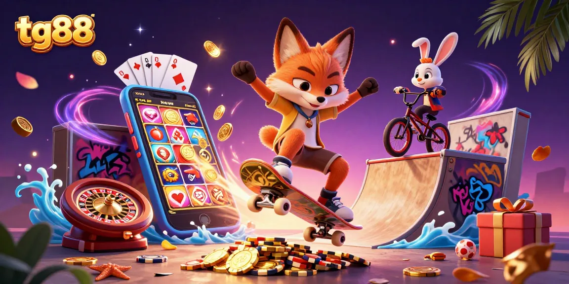 Join tg88 for an exciting casino adventure with animated characters and dynamic gaming elements.