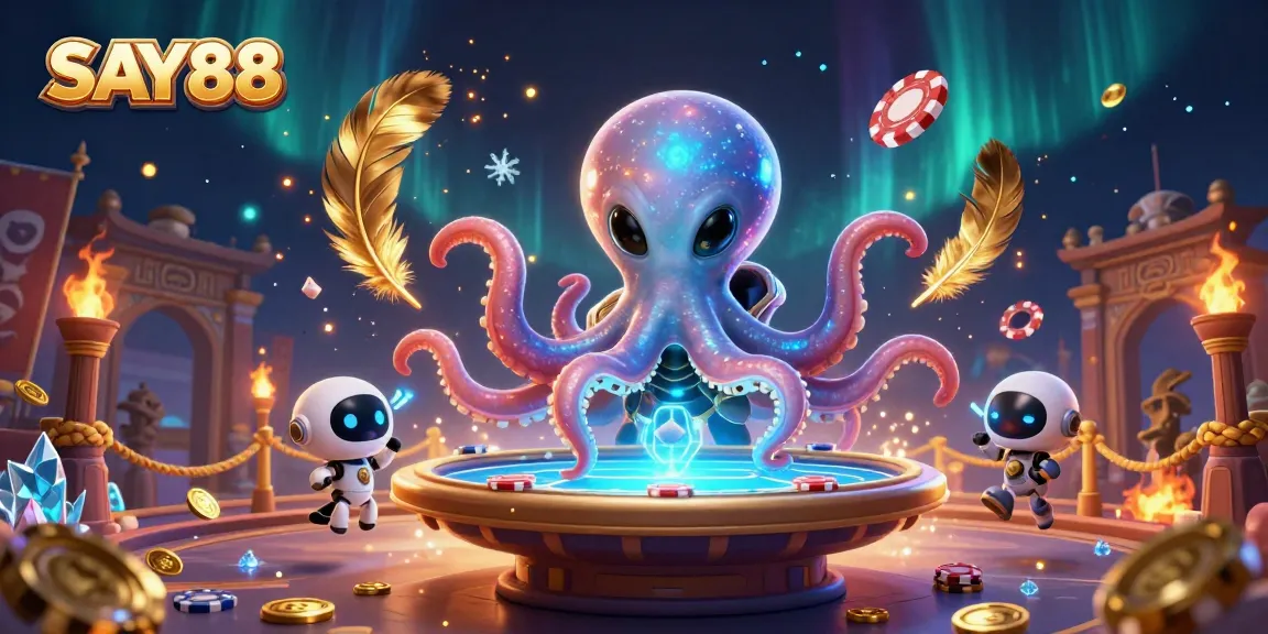 Engage with the exciting atmosphere of SAY88 while playing poker with an otherworldly octopus.