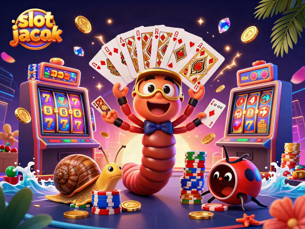 Spin to win on slot jackpot reels with vibrant casino characters and glowing coins.