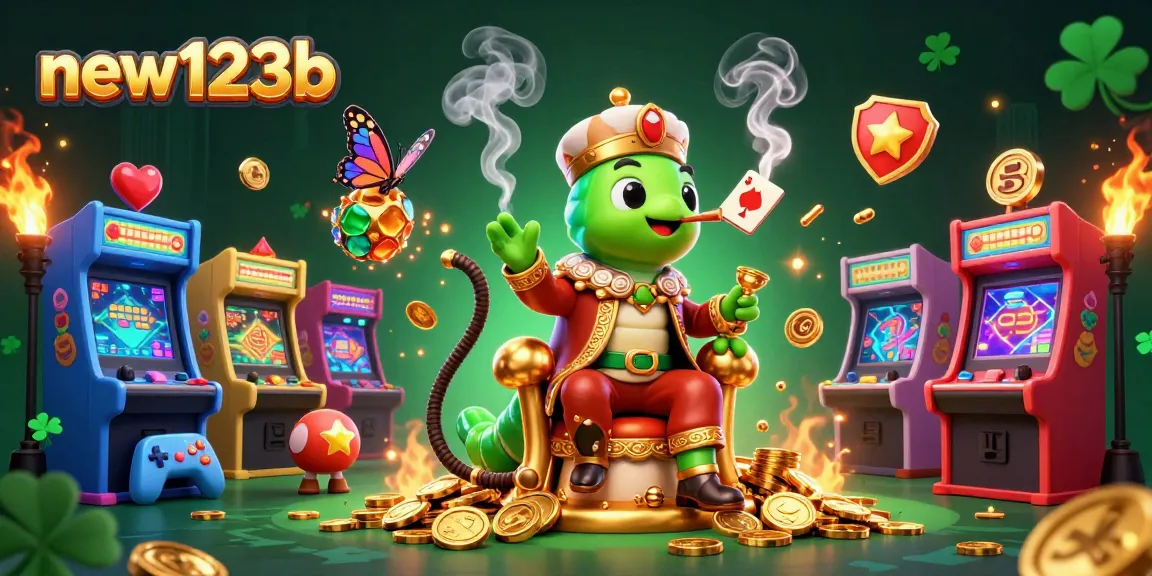 Experience new123b's vibrant casino adventure with a captivating caterpillar hookah-master.
