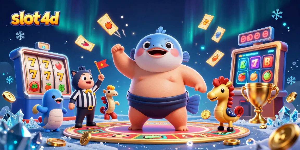 Engage with dynamic slot 4d action featuring a fugu in a casino setting with vibrant colors.