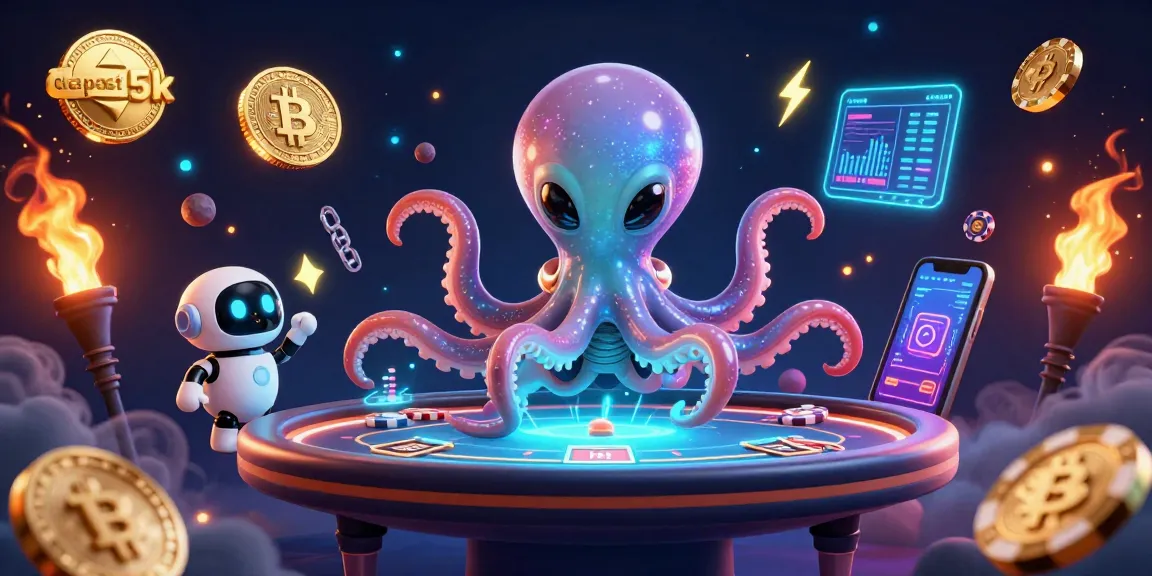 Engage in thrilling gameplay at deposit 5k slots featuring an alien octopus and futuristic poker elements.