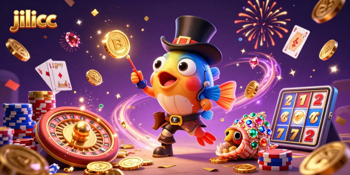 Experience thrilling gaming with jilicc, featuring a deep-sea anglerfish and treasure sea creatures in a vibrant casino scene.