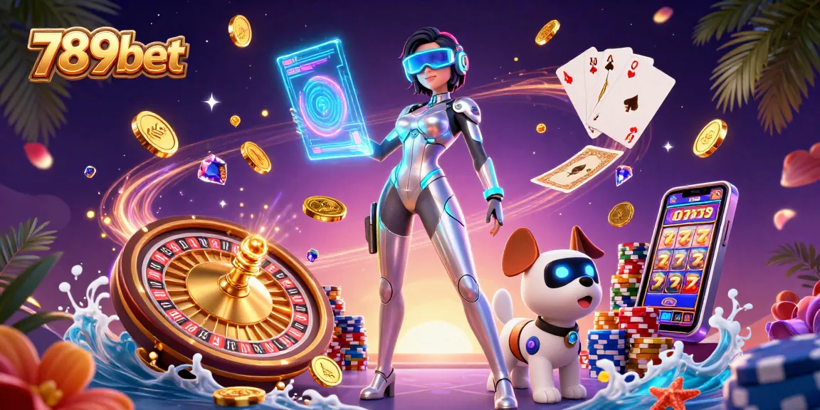 Experience thrilling gameplay with the 789bet logo glowing amidst dynamic casino elements.