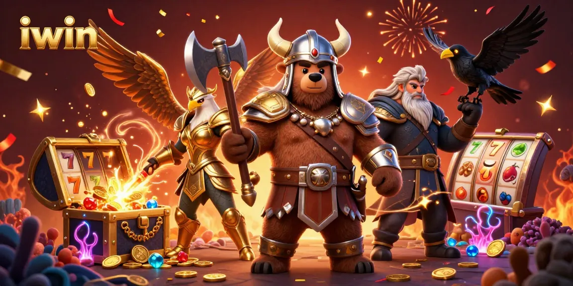 iwin showcases a stunning Viking and eagle scene with dynamic slot elements for exciting gameplay.