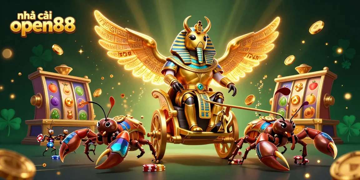 Engage with the vibrant world of nhà cái open88, featuring striking symbols of casino gaming and excitement in this dynamic scene.