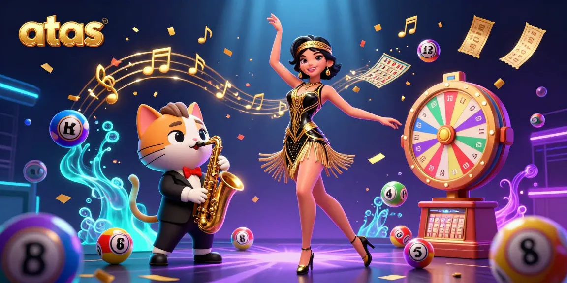 Enhance your gaming experience at atas casino with a vibrant scene featuring animated characters and casino elements.