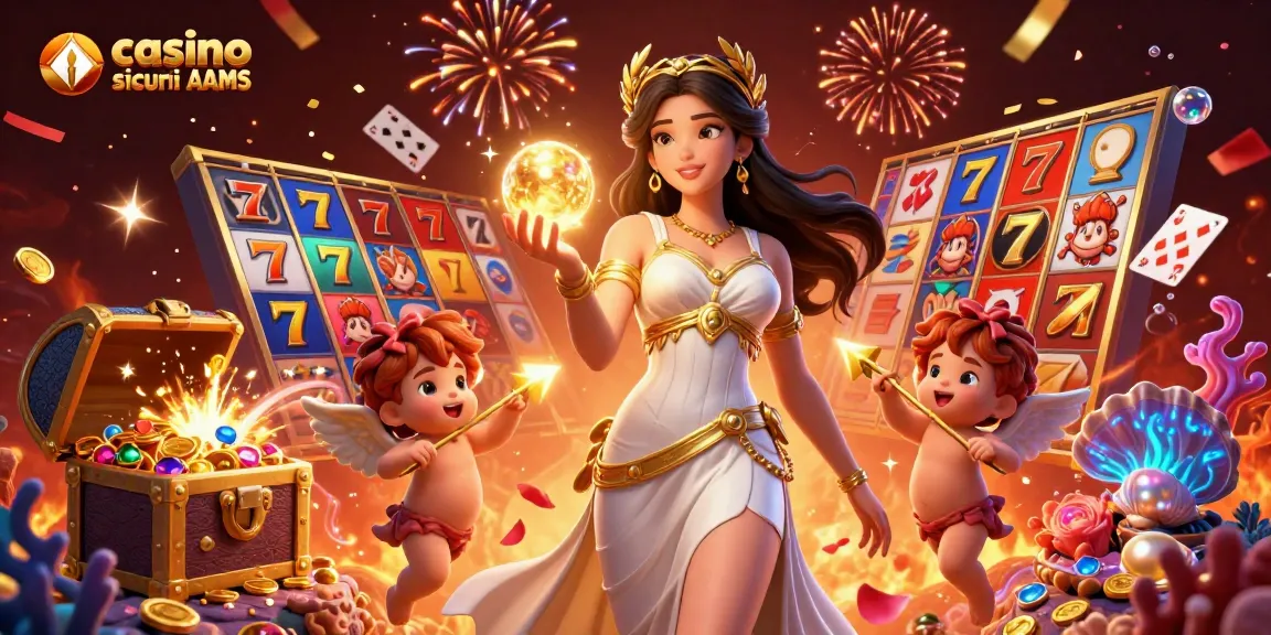 Scopri un gameplay emozionante presso i casinò sicuri non AAMS con un'affascinante illustrazione a tema dea in 3D.