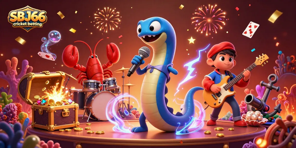 Engage in SBJ66 cricket betting with a vibrant underwater casino scene featuring animated characters and exciting elements.