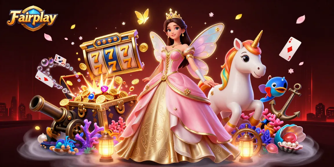 Experience Fairplay with a thrilling casino adventure showcasing a glamorous character and vibrant game elements.