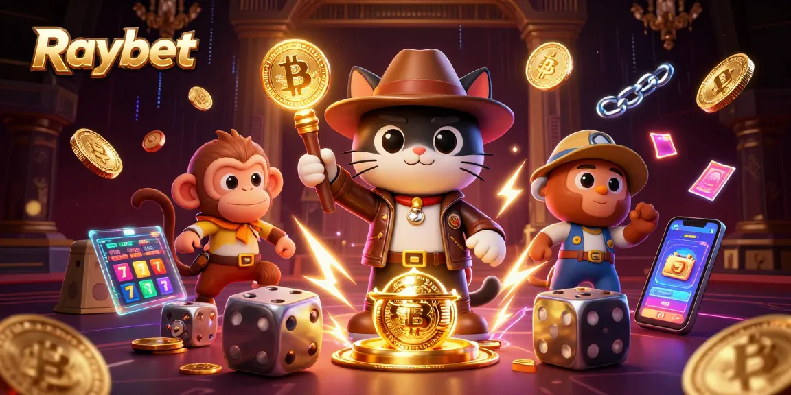 Experience thrilling gameplay at Raybet with slot reels, golden artifacts, and crypto detection.