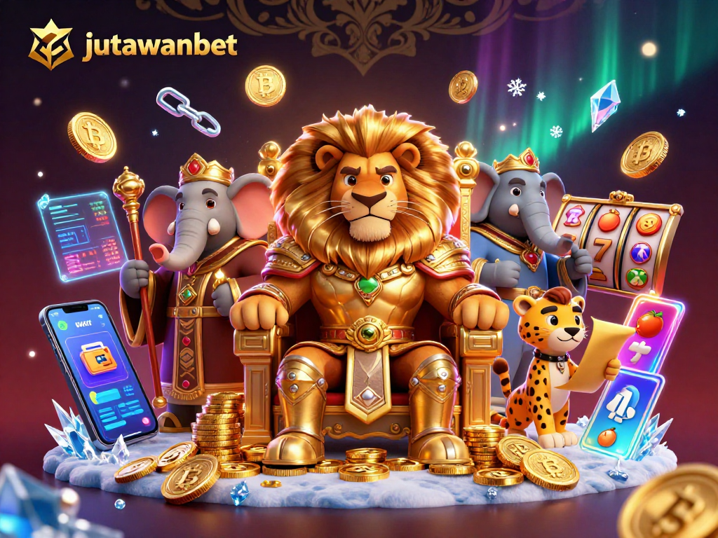 Experience thrilling slots and crypto gaming with jutawanbet's captivating 3D illustration.