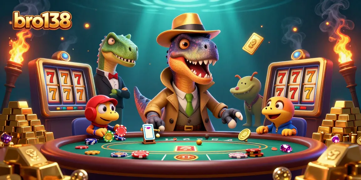 Experience thrilling wins at bro138 with a velociraptor card counter and glittering treasures.