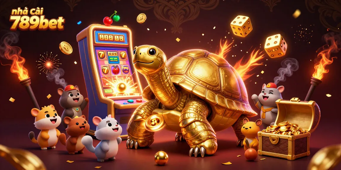 Play exciting games at nhà cái 789bet featuring a colossal tortoise pinball machine and dazzling slot machines.