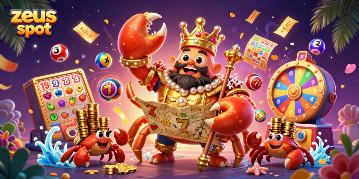 Experience the excitement of zeus slot with golden crab emperor amidst vibrant game elements.