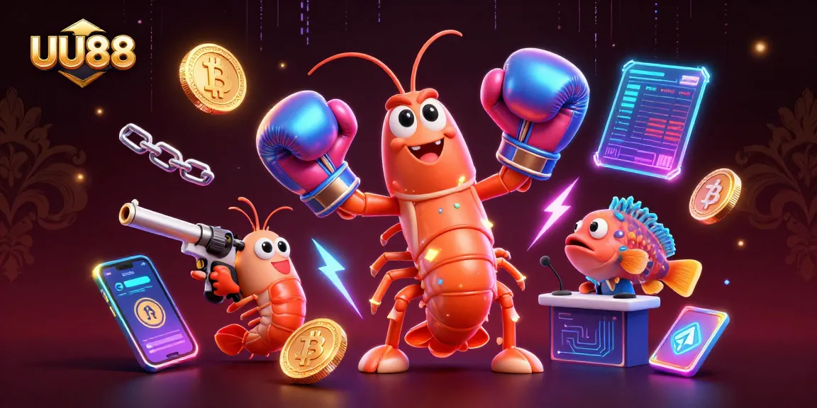 Engage with UU88 by exploring vibrant casino features in a fun, colorful illustration.