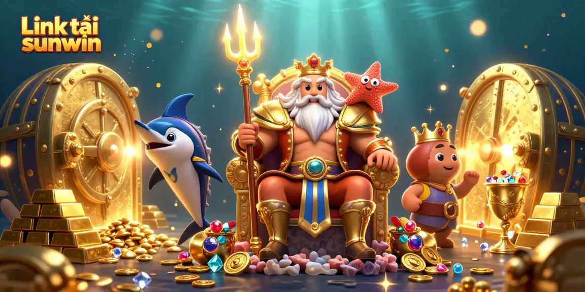 Join the adventure with Link tải sunwin, featuring sea king Neptune and treasures in a vibrant gambling scene.
